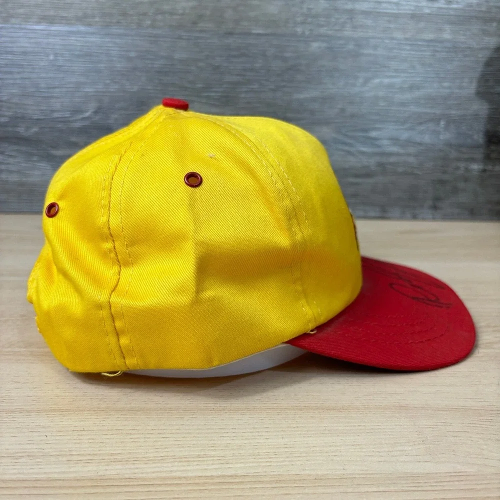 Frenchs Hat Cap Snapback‎ Yellow Red Mustard Racing USA Made 90s